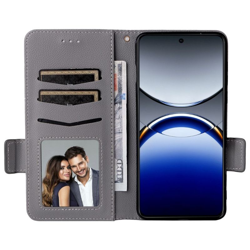 Folio Deksel Oppo Find X8 Pro Litchi-stropp Tekstur Beskyttelse Deksel