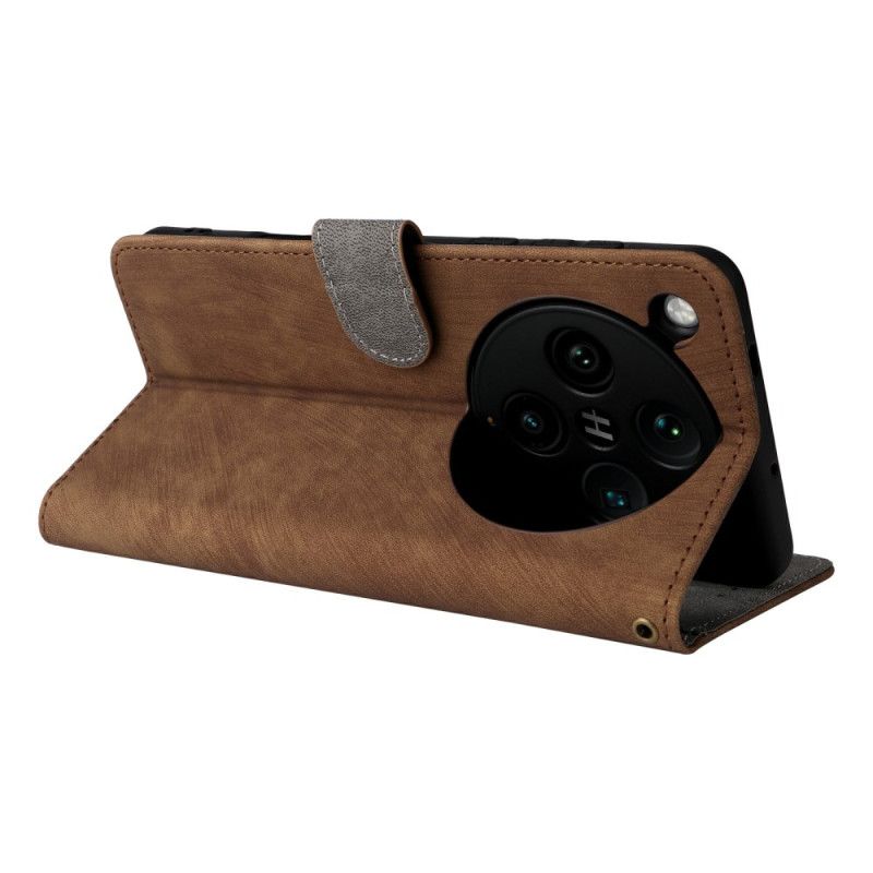 Folio Deksel Til Oppo Find X8 Pro Rfid-beskyttelse Med Semsket Skinneffekt