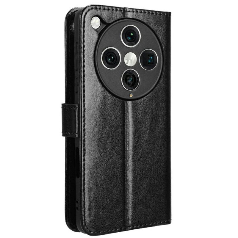 Lærdeksel Folio Deksel Oppo Find X8 Pro Mobildeksel Prangende Kunstskinn