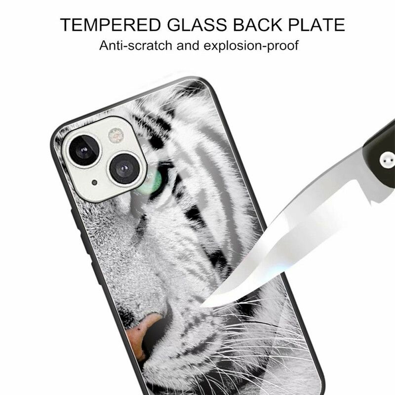 Deksel Til iPhone 13 Tiger I Herdet Glass
