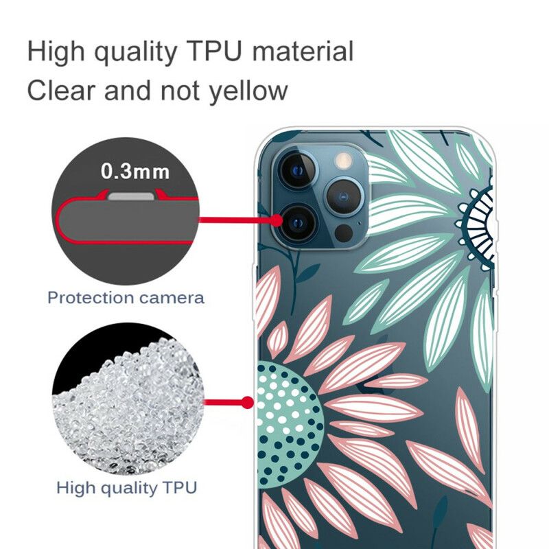 Deksel Til iPhone 13 Pro Max Gjennomsiktig Én Blomst
