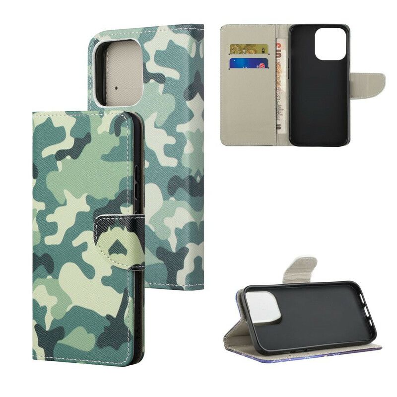 Folio Deksel iPhone 13 Pro Max Militær Kamuflasje Beskyttelse Deksel