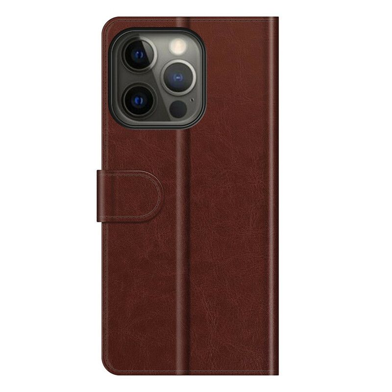 Lærdeksel Folio Deksel iPhone 13 Pro Max Mobildeksel Faux Leather Ultra
