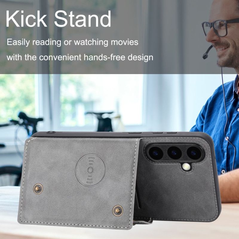 Deksel Samsung Galaxy S26 Plus Mobildeksel Kortholder Med Skinn-effekt