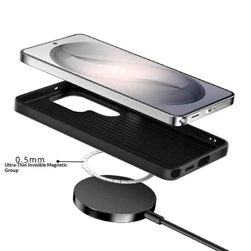 Deksel Samsung Galaxy S26 Plus Teksturert Magnetisk Feste I Karbonfiber