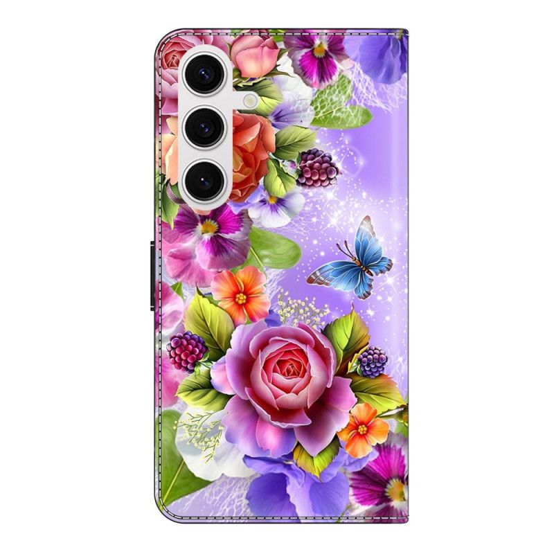 Folio Deksel Samsung Galaxy S26 Plus Blendende Blomster Beskyttelse Deksel