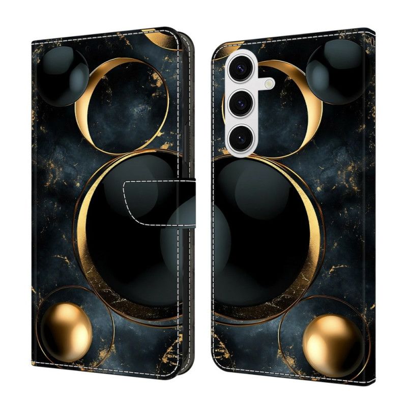 Folio Deksel Samsung Galaxy S26 Plus Gullringer Beskyttelse Deksel