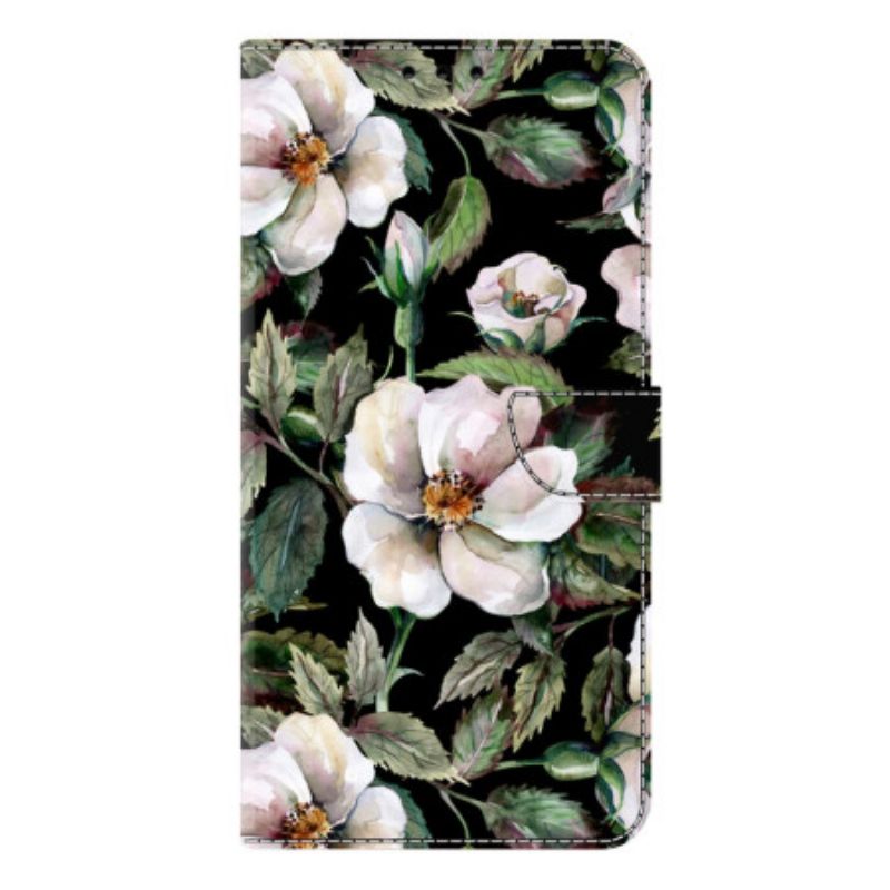 Folio Deksel Samsung Galaxy S26 Plus Hvitt Blomstermotiv
