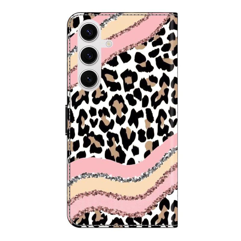 Folio Deksel Samsung Galaxy S26 Plus Stripete Leopardmønster