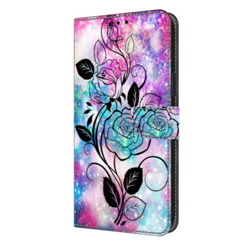 Folio Deksel Samsung Galaxy S26 Plus Tegnet Rose Beskyttelse Deksel