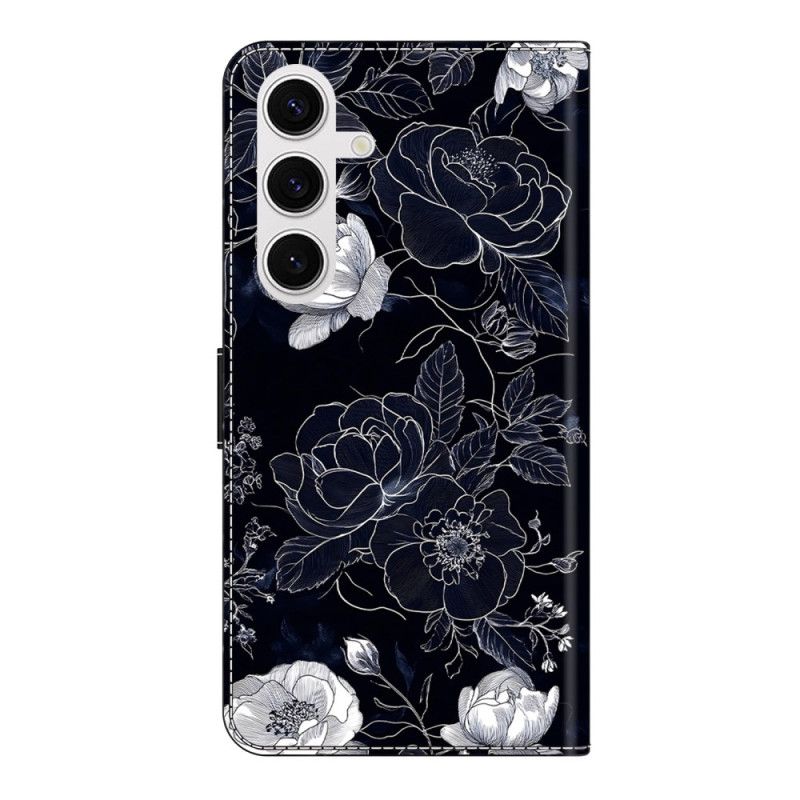 Folio Deksel Samsung Galaxy S26 Plus Vintage Blomstermønster Beskyttelse Deksel