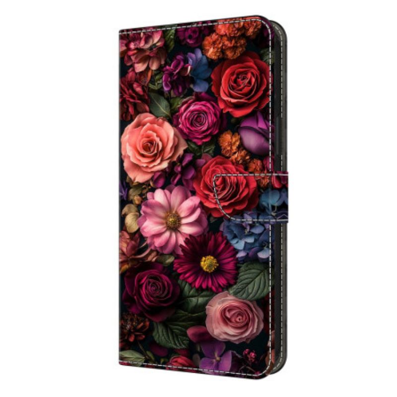 Lærdeksel Folio Deksel Samsung Galaxy S26 Plus Mobildeksel Blomstermønster