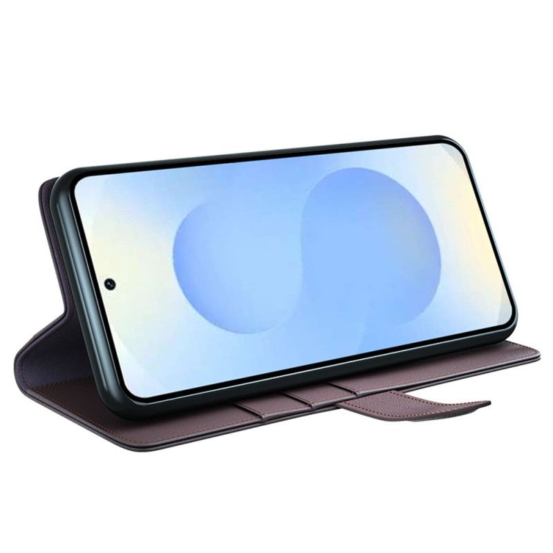 Lærdeksel Folio Deksel Samsung Galaxy S26 Plus Mobildeksel Ekte Skinn