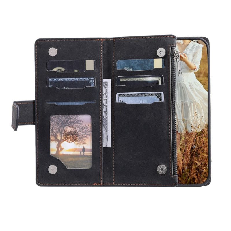 Lærdeksel Folio Deksel Samsung Galaxy S26 Plus Vattert Lommebok Med Stropp