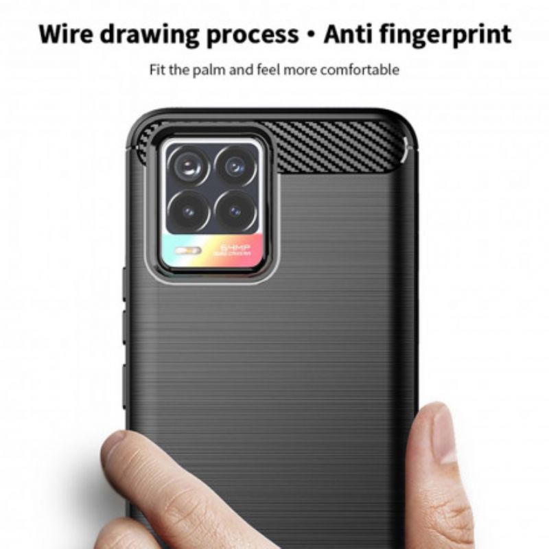 Deksel Til Realme 8 / 8 Pro Børstet Karbonfiber Mofi