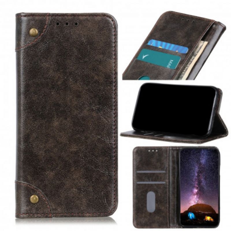 Folio Deksel Til Realme 8 / 8 Pro Vintage Skinnnagler