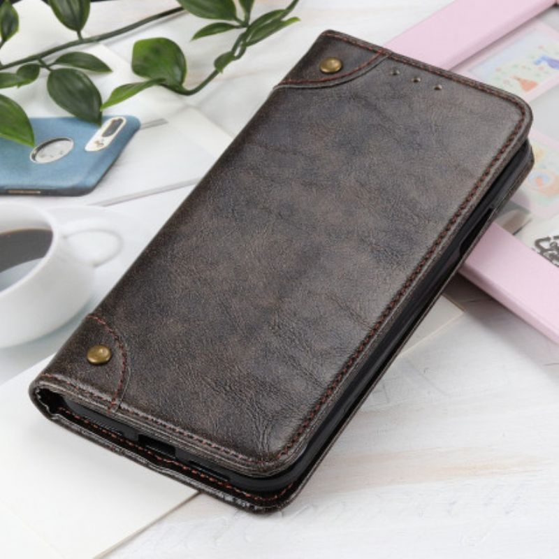Folio Deksel Til Realme 8 / 8 Pro Vintage Skinnnagler