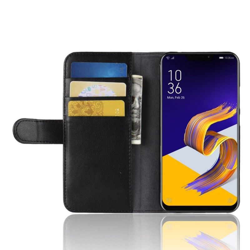 Lærdeksel Folio Deksel Asus ZenFone 5 / 5Z Svart Delt Skinn