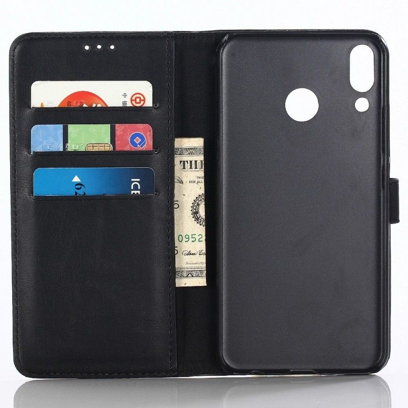 Lærdeksel Folio Deksel Asus ZenFone 5 / 5Z Svart Retro Kunstlær