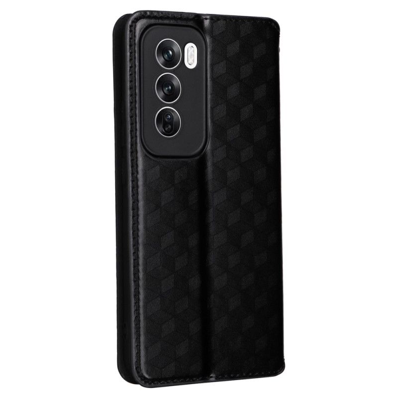 Lærdeksel Folio Deksel Oppo Reno 12 Pro 5g Mobildeksel 3d Diamantmønster