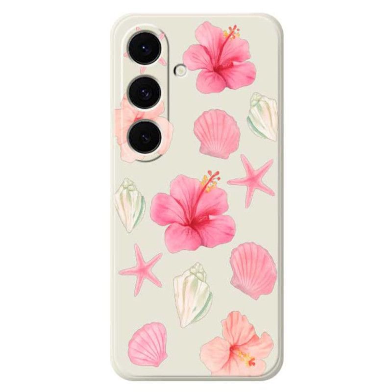 Deksel Samsung Galaxy S25 Fe Blomster- Og Skallsilikon
