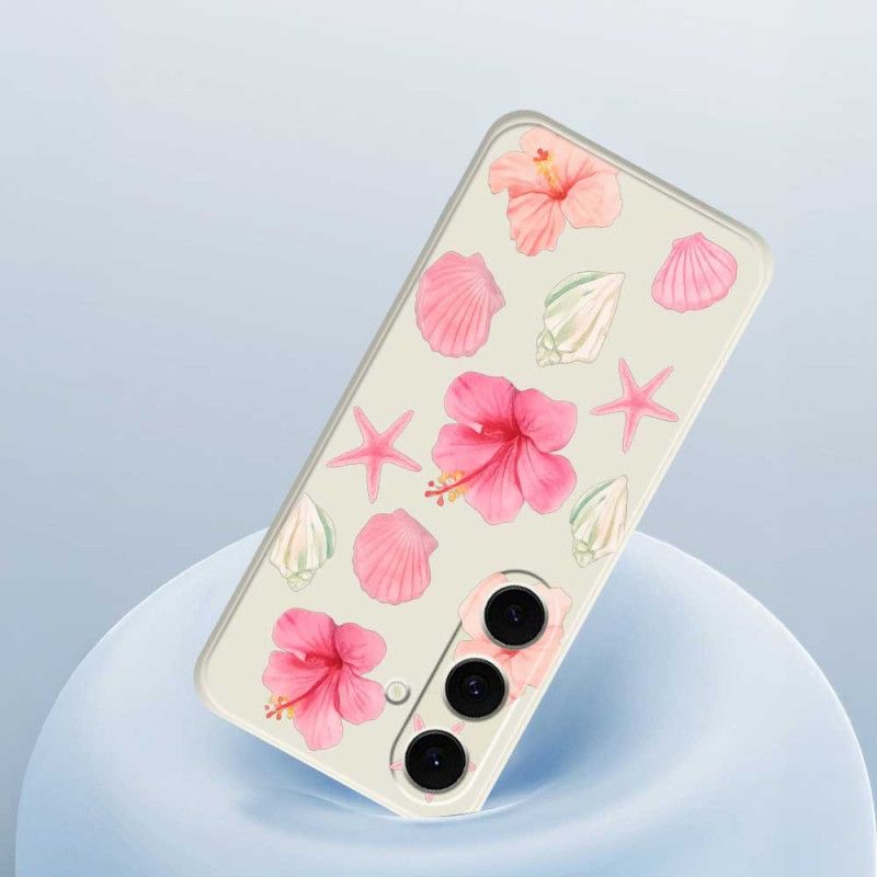 Deksel Samsung Galaxy S25 Fe Blomster- Og Skallsilikon