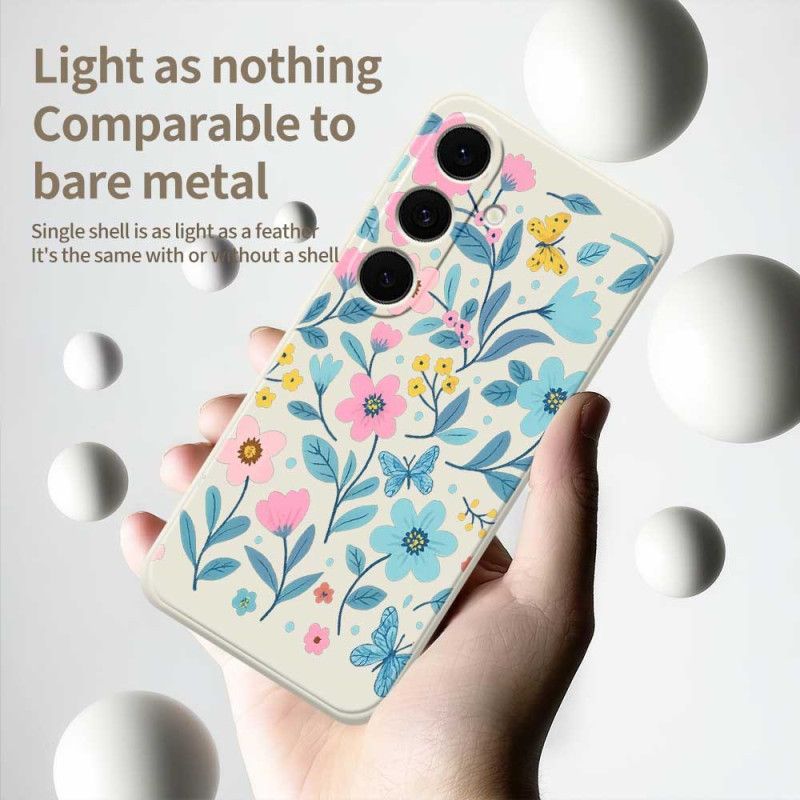 Deksel Samsung Galaxy S25 Fe Blomstersilikon Beskyttelse Deksel