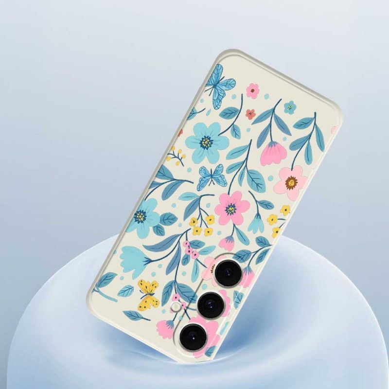 Deksel Samsung Galaxy S25 Fe Blomstersilikon Beskyttelse Deksel