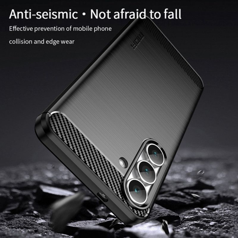 Deksel Samsung Galaxy S25 Fe Børstet Karbonfiber Beskyttelse Deksel