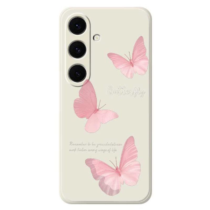 Deksel Samsung Galaxy S25 Fe Mobildeksel Rosa Sommerfuglsilikon