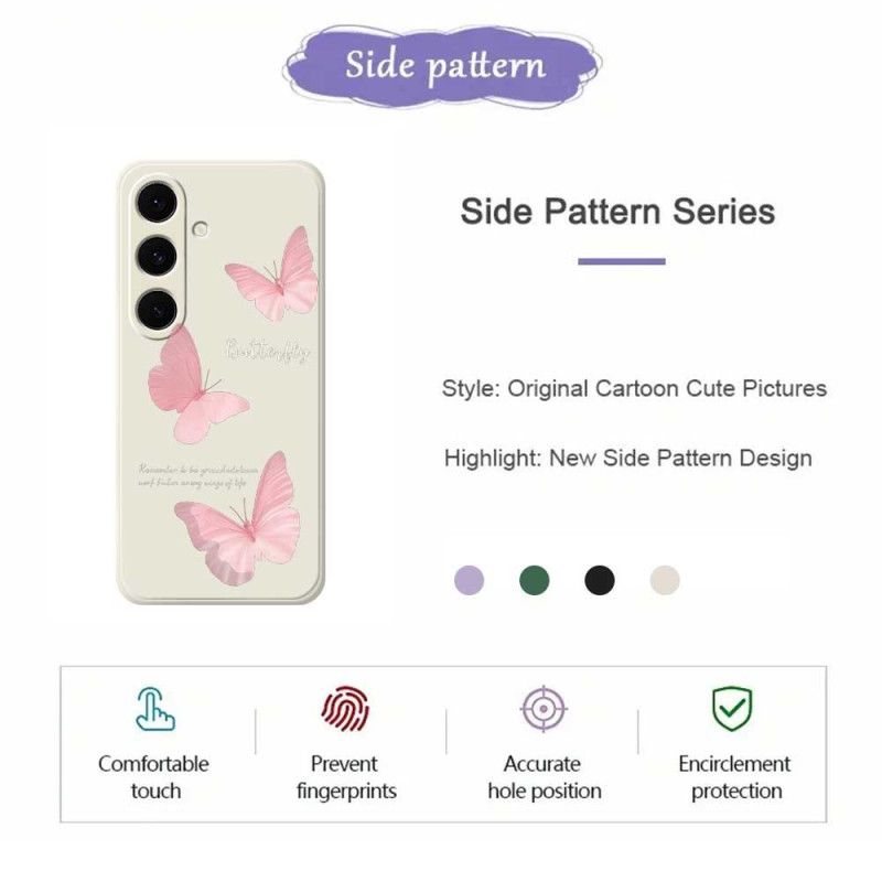 Deksel Samsung Galaxy S25 Fe Mobildeksel Rosa Sommerfuglsilikon
