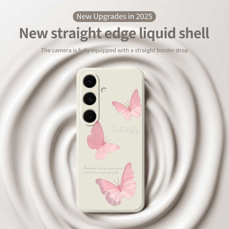 Deksel Samsung Galaxy S25 Fe Mobildeksel Rosa Sommerfuglsilikon