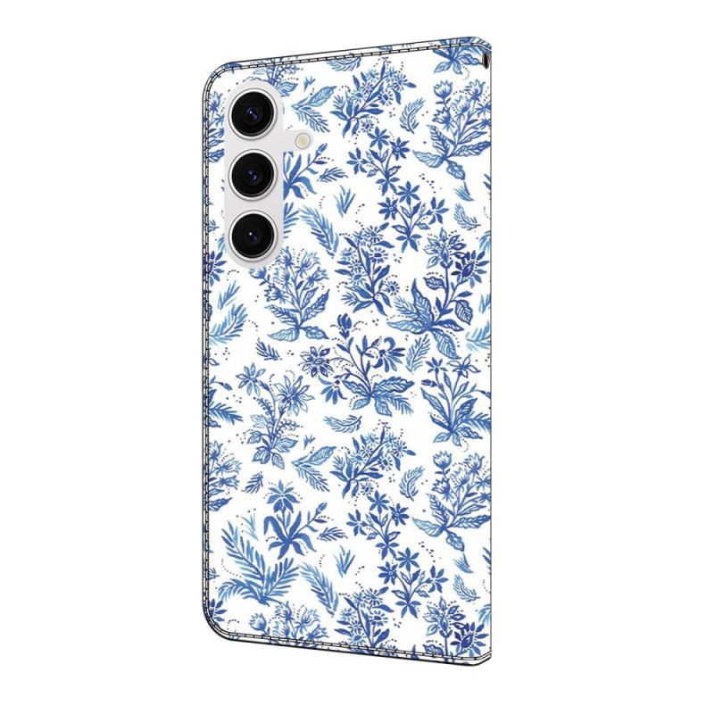 Folio Deksel Samsung Galaxy S25 Fe Blå Blomster