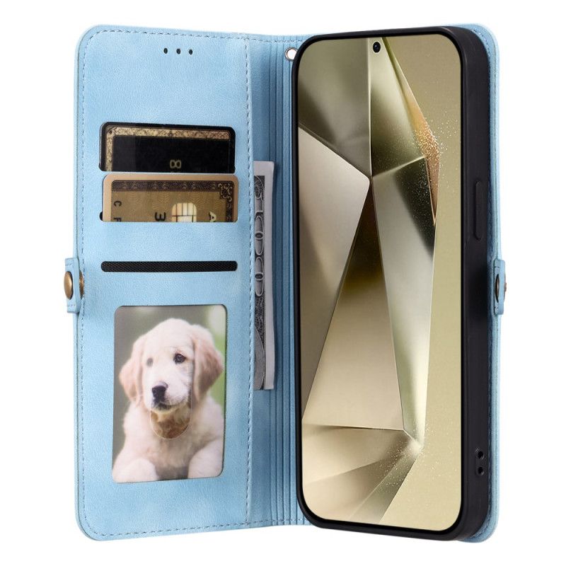 Folio Deksel Samsung Galaxy S25 Fe Mandala I Semsket Skinn Beskyttelse Deksel