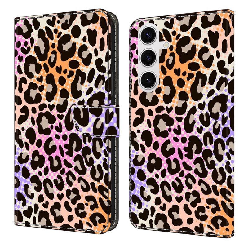 Lærdeksel Folio Deksel Samsung Galaxy S25 Fe Leopardhuddesign