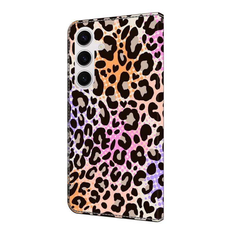 Lærdeksel Folio Deksel Samsung Galaxy S25 Fe Leopardhuddesign