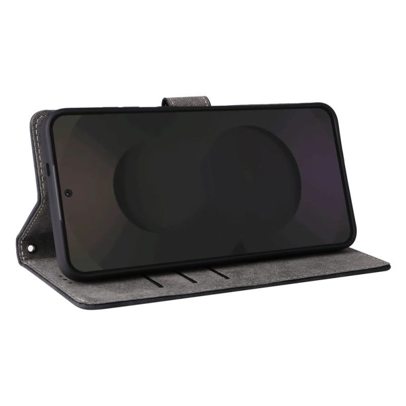 Lærdeksel Folio Deksel Samsung Galaxy S25 Fe Mobildeksel Rfid-beskyttelse Semsket Skinn-effekt