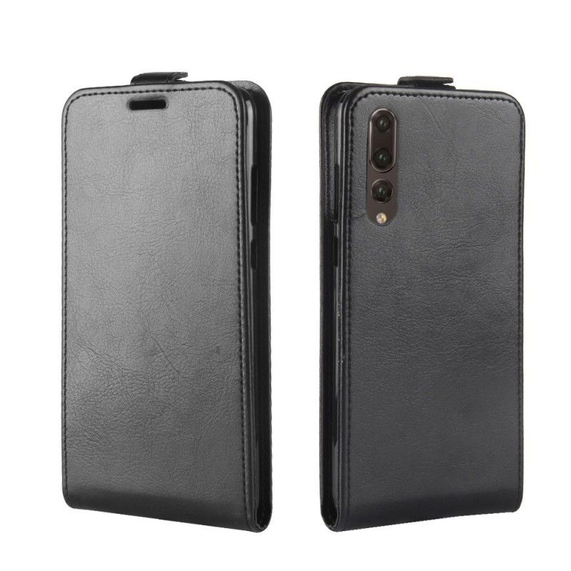 Lærdeksel Folio Deksel Huawei P20 Pro Svart Sammenleggbar