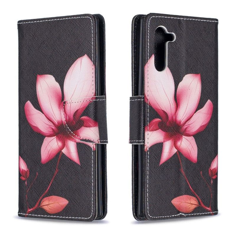 Lærdeksel Folio Deksel Samsung Galaxy Note 10 Mobildeksel Rosa Blomst