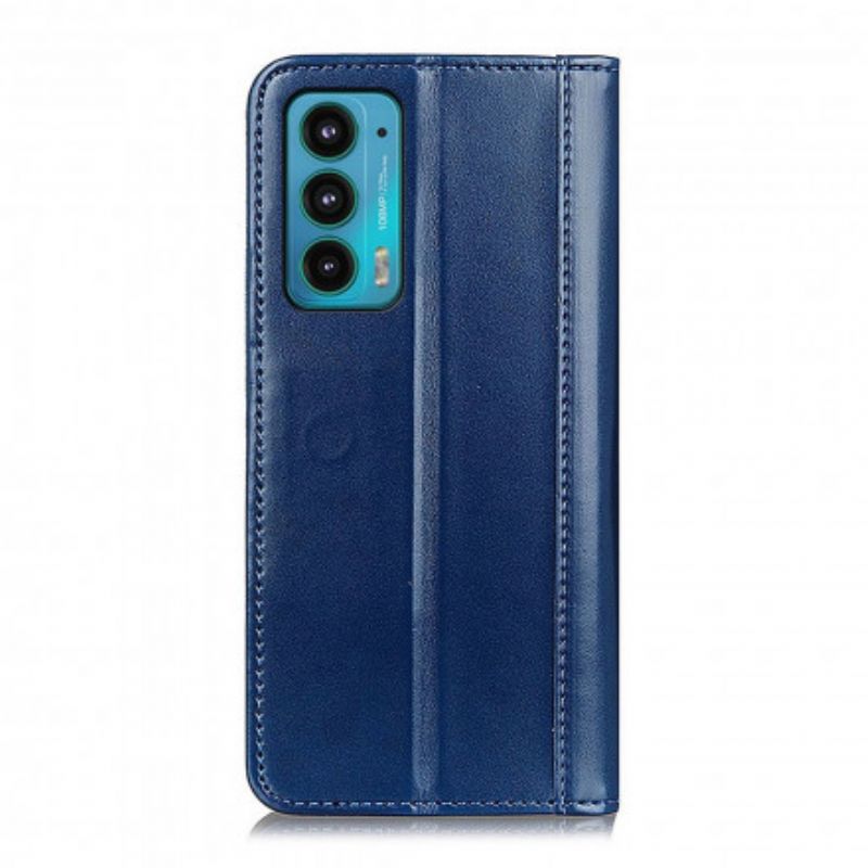 Folio Deksel Til Motorola Edge 20 Delt Skinn