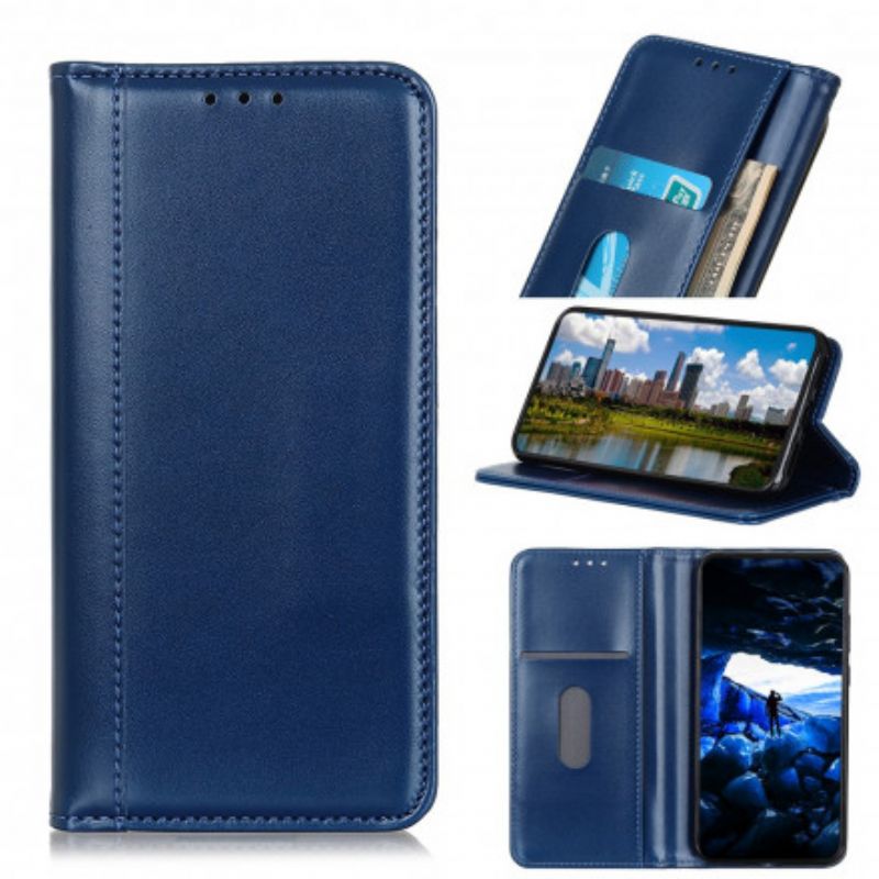 Folio Deksel Til Motorola Edge 20 Delt Skinn