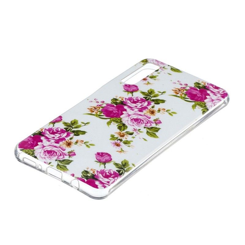 Deksel Samsung Galaxy A7 Fluorescerende Frihetsblomster Anti-fall