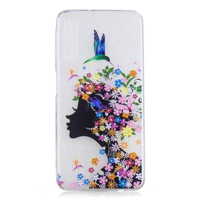 Deksel Samsung Galaxy A7 Mobildeksel Gjennomsiktig Blomsterjente
