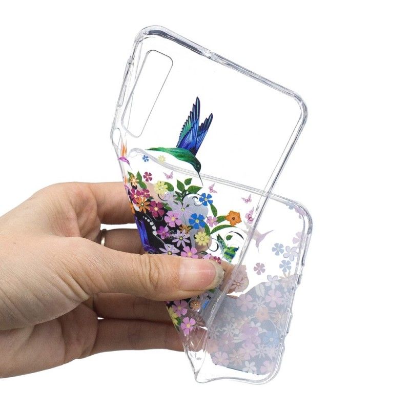 Deksel Samsung Galaxy A7 Mobildeksel Gjennomsiktig Blomsterjente