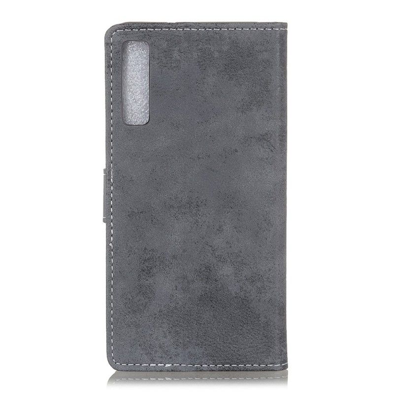 Folio Deksel Samsung Galaxy A7 Grå Vintage Skinneffekt