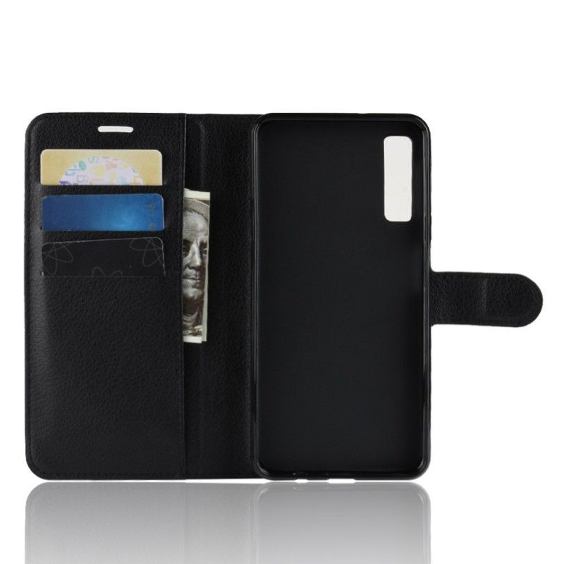 Folio Deksel Samsung Galaxy A7 Svart Retro Litchi Anti-fall