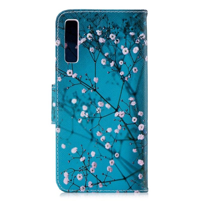 Lærdeksel Folio Deksel Samsung Galaxy A7 Mobildeksel Blomstrende Tre