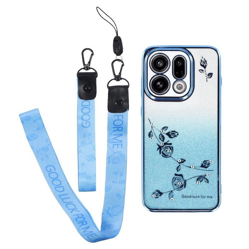 Deksel Oppo Find X9 5g Kadem Blomster- Og Strassstropper