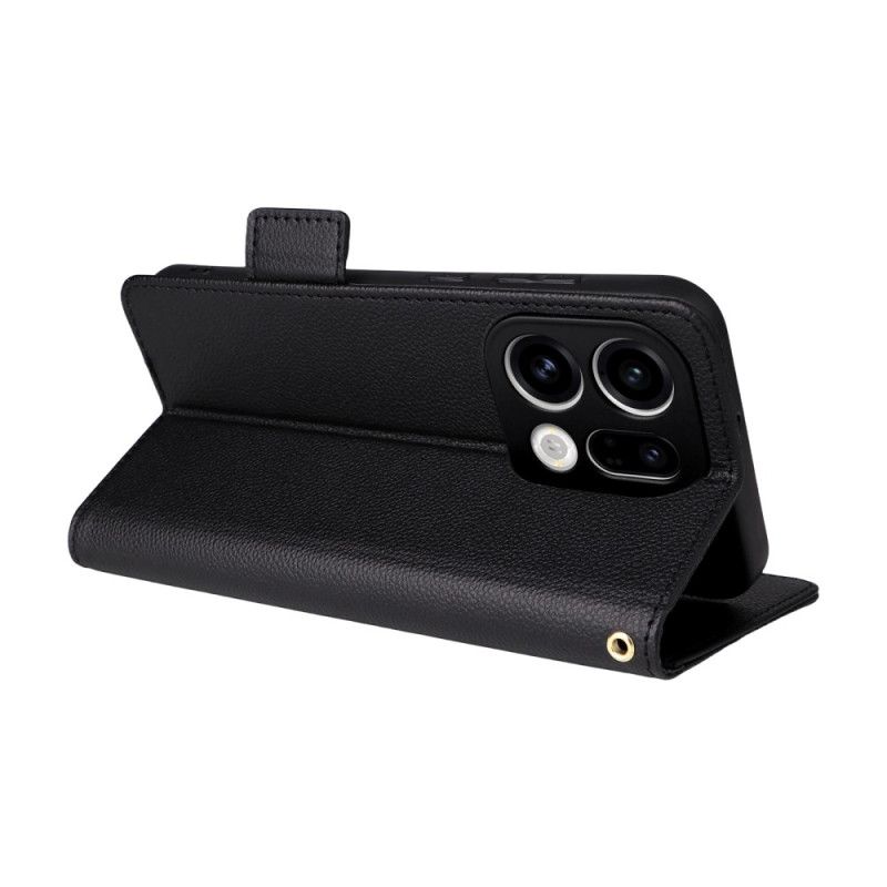 Folio Deksel Oppo Find X9 5g Imitert Skinn Med Stropp Beskyttelse Deksel