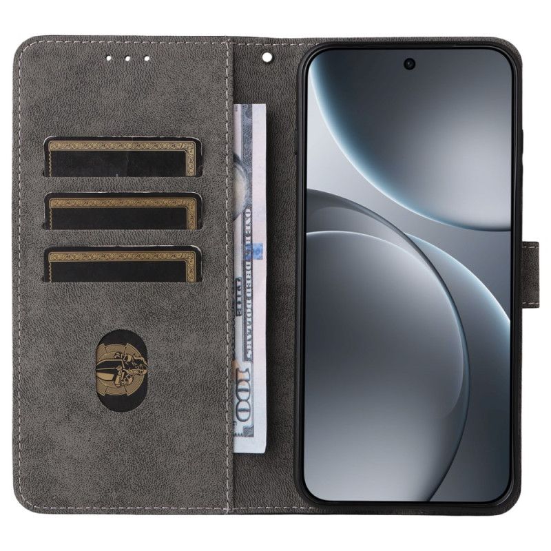 Folio Deksel Oppo Find X9 5g Semsket Skinneffekt Med Stropp